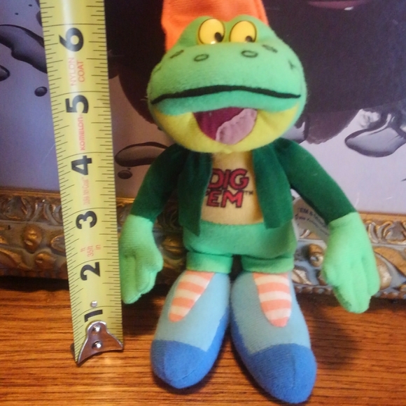 Vintage 🐸 Kellogg's DIG 'EM Frog 1998 Plush 90s 🔥Cereal Box Toy Stuffed Animal - Picture 1 of 6